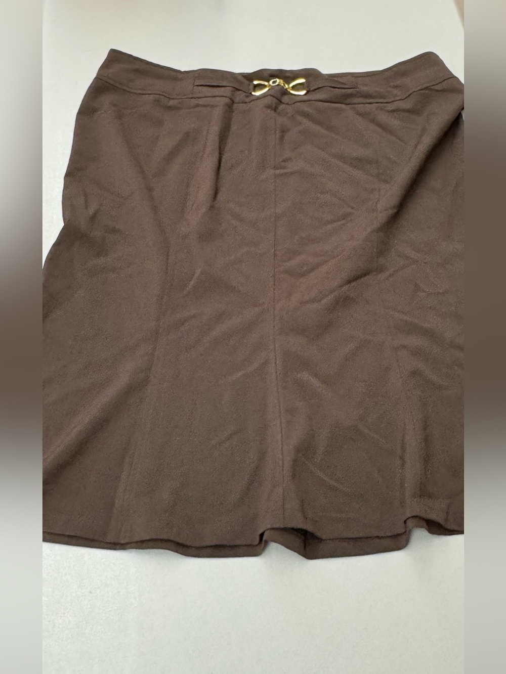 dressbarn women’s plus size Chocolate Brown A-Line Skirt with Gold Accent 22w